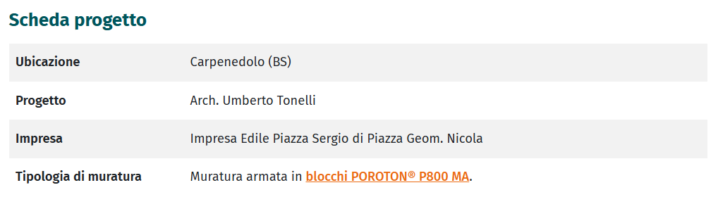 bifamiliare muratura armata - danesi laterizi poroton - scheda progetto