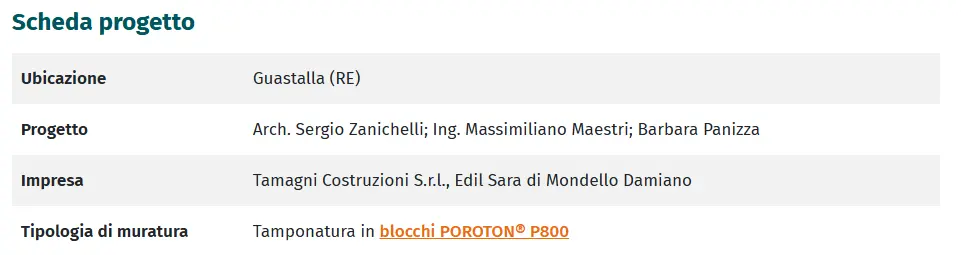 scheda progetto villa unifamiliare - poroton P800