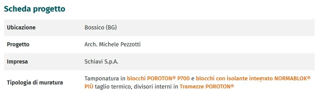 residenza privata - poroton e normablok più - danesi laterizi - scheda progetto