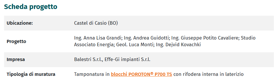 scheda progetto scuola montessoriana - laterizi danesi poroton P700